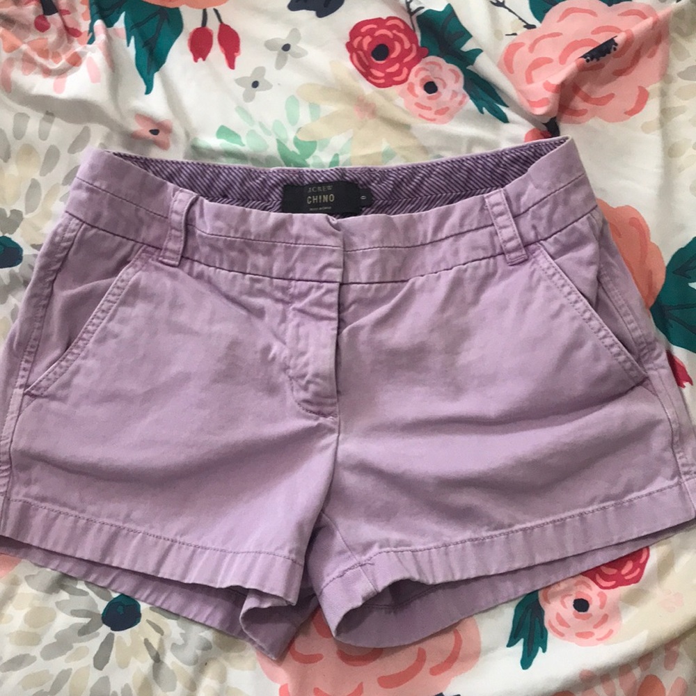 J Crew Chino Lilac Purple Shorts